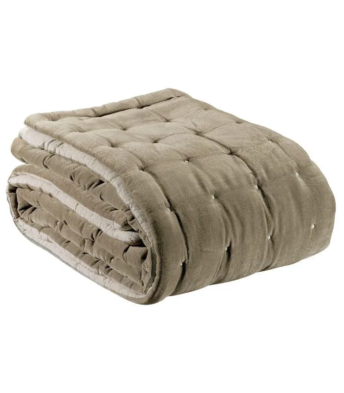 Chemin de lit Velours ELISE Ficelle 90 X 240 cm
