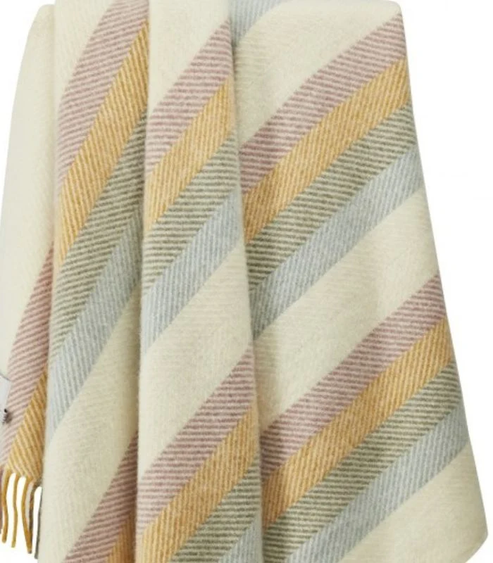 Plaid Laine Primerose Rayures Colorées 150 X 183 cm