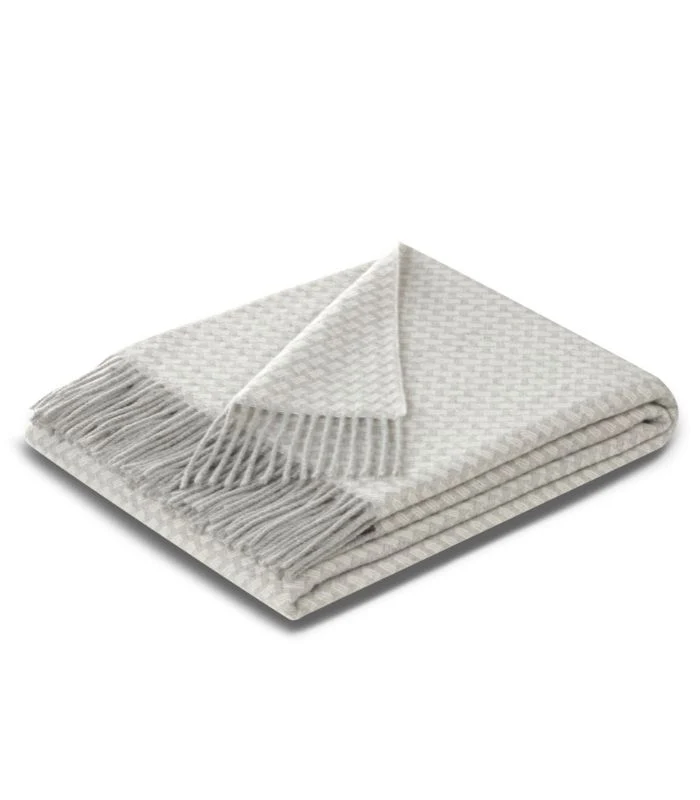Plaid Cachemire Gris Clair 130 X 170 cm - Collection CORTINA
