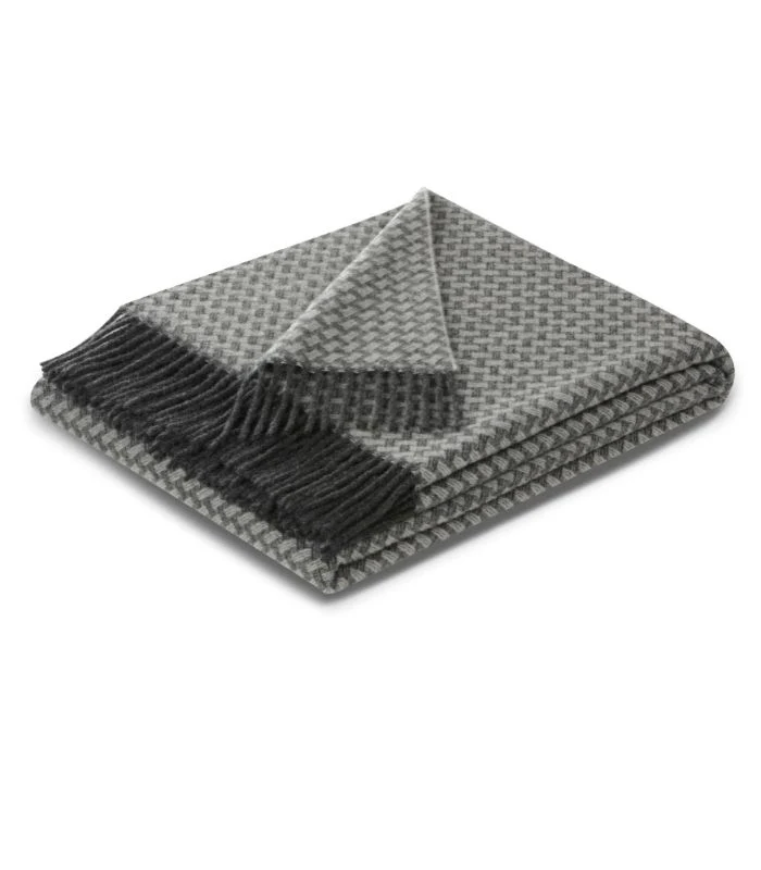 Plaid Cachemire Gris Anthracite 130 X 170 cm - Collection CORTINA