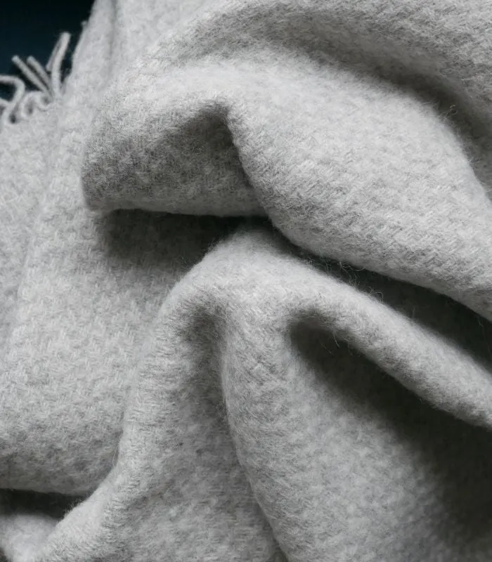 Plaid Pure Laine Gris Wafer 150 X 183 cm