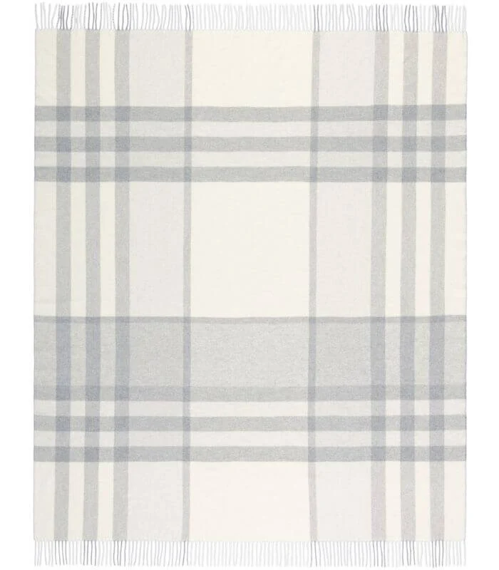 Plaid Cachemire à Carreaux Écru 130 X 170 cm - Collection VENICE