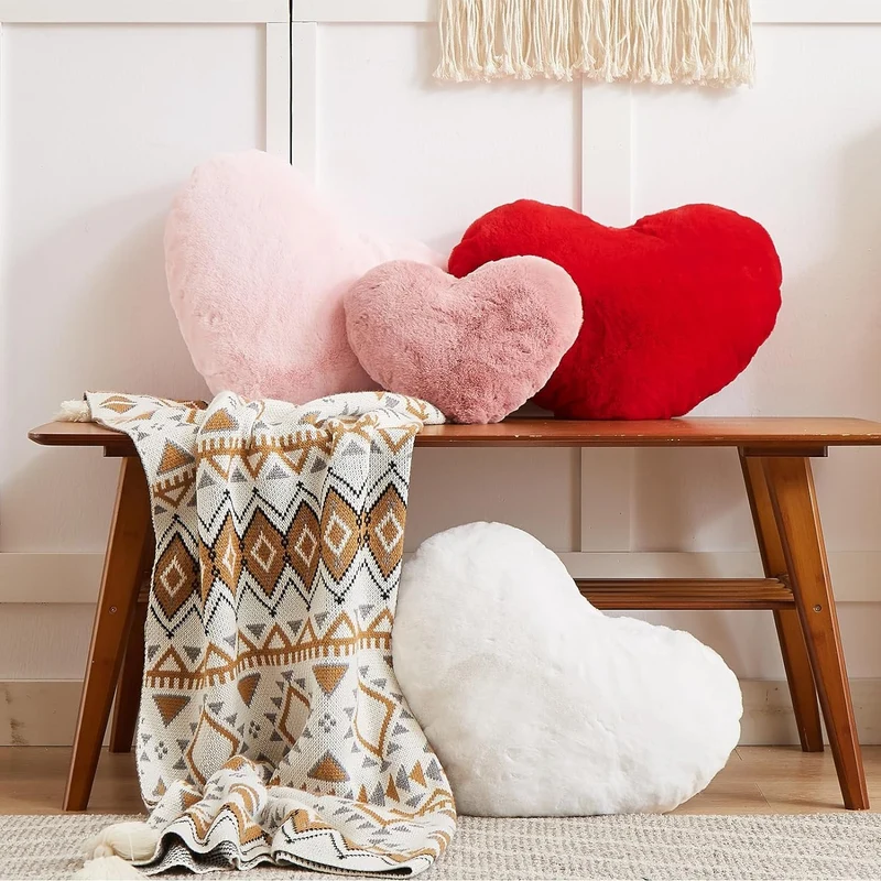 Coussin coeur blanc