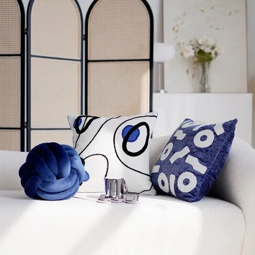 Coussin noeud bleu