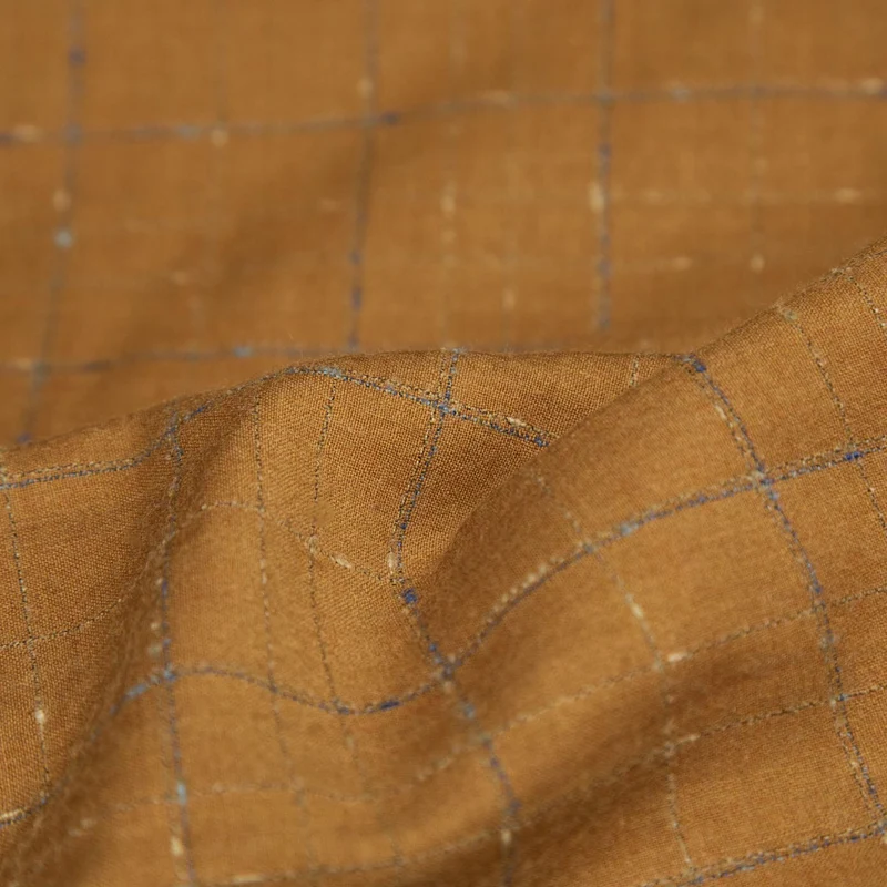 Tissu de Laine Tissée Léger | Carreaux Fenêtre Tissés Teints | 100 % Laine