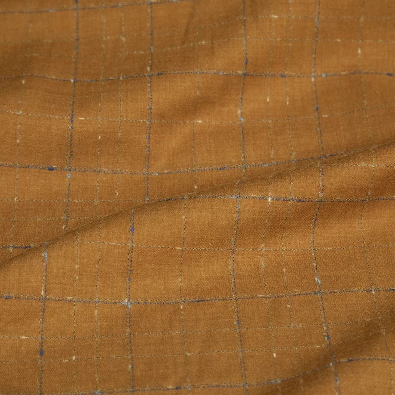 Tissu de Laine Tissée Léger | Carreaux Fenêtre Tissés Teints | 100 % Laine