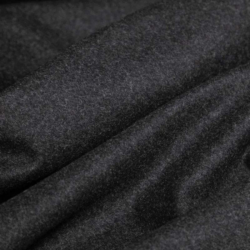 Laine et viscose pour manteau | Charcoal chiné | Épais