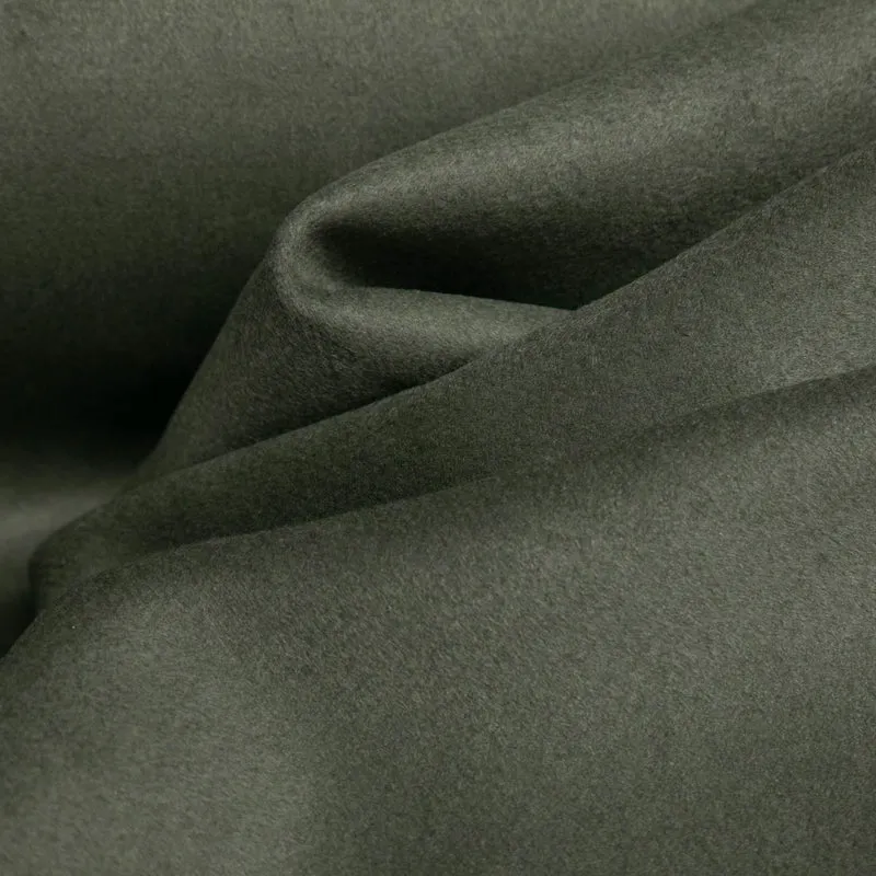 Laine pour manteau | Vert sauge poudré | Mélange de laine | Épais