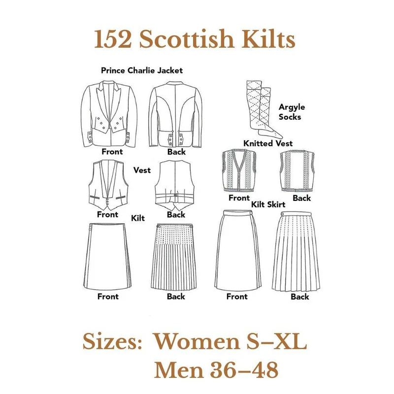 PATRON DE COUTURE PDF | 152 Kilts écossais | Folkwear | UNISEXE