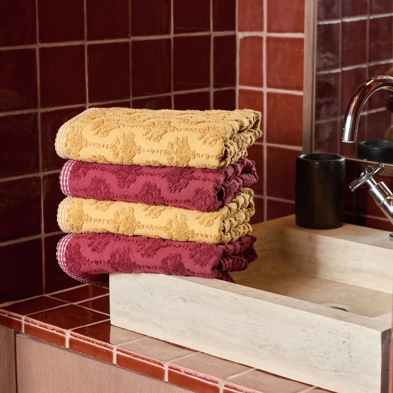 Serviette de toilette Néroli - Éponge jacquard ciselée