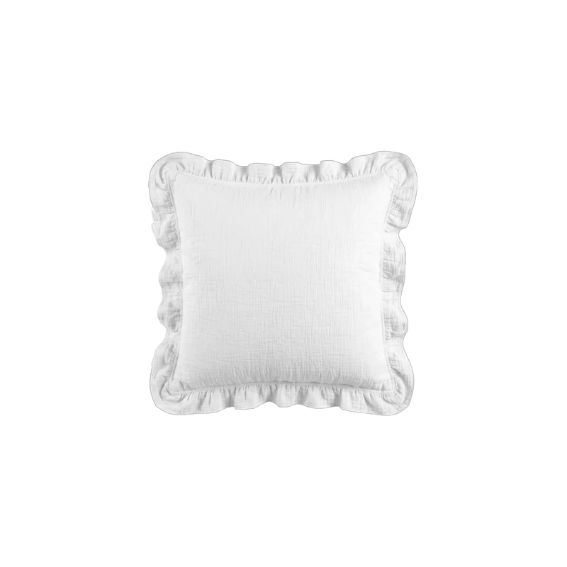 Housse de coussin à volants - Gaze de coton