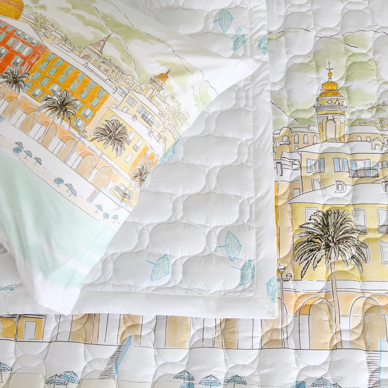Couvre-lit matelassé Nice - Percale de coton 120 fils
