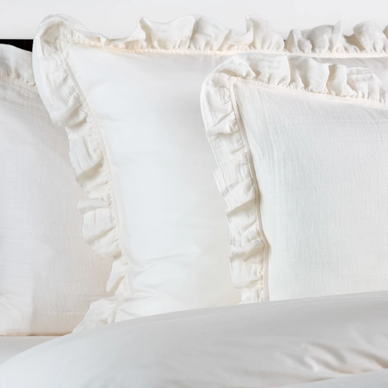Taie d'oreiller Entre Deux - Gaze de coton et percale de coton