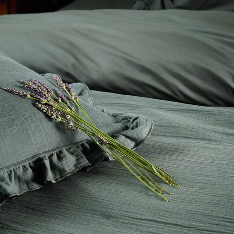 Taie d'oreiller Entre Deux - Gaze de coton et percale de coton