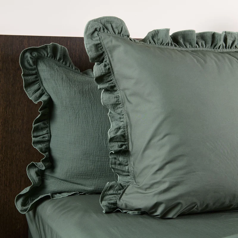 Taie d'oreiller Entre Deux - Gaze de coton et percale de coton