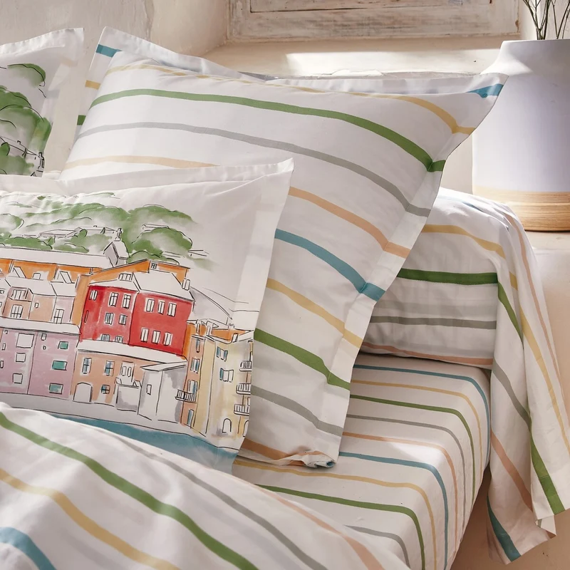 Drap housse Paysage Varois - Percale de coton