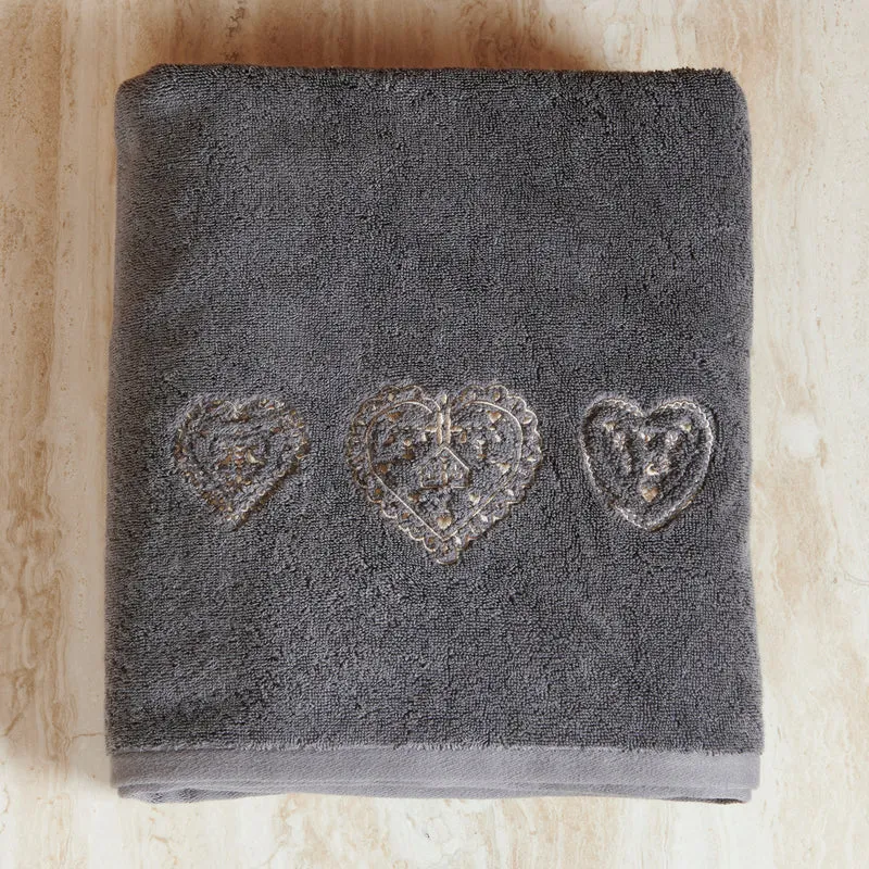 Drap de douche Nuit au Chalet - Coton 600g/m²