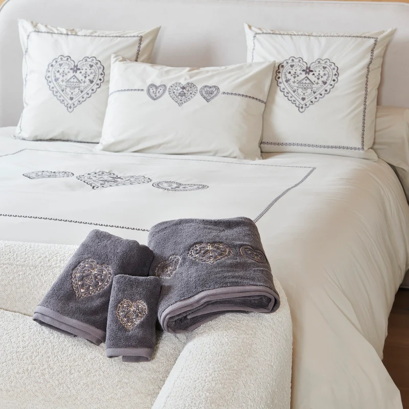Drap de douche Nuit au Chalet - Coton 600g/m²