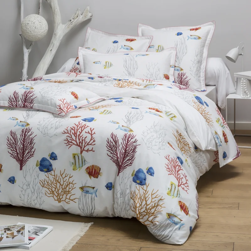Parure de lit Corail - Percale de coton
