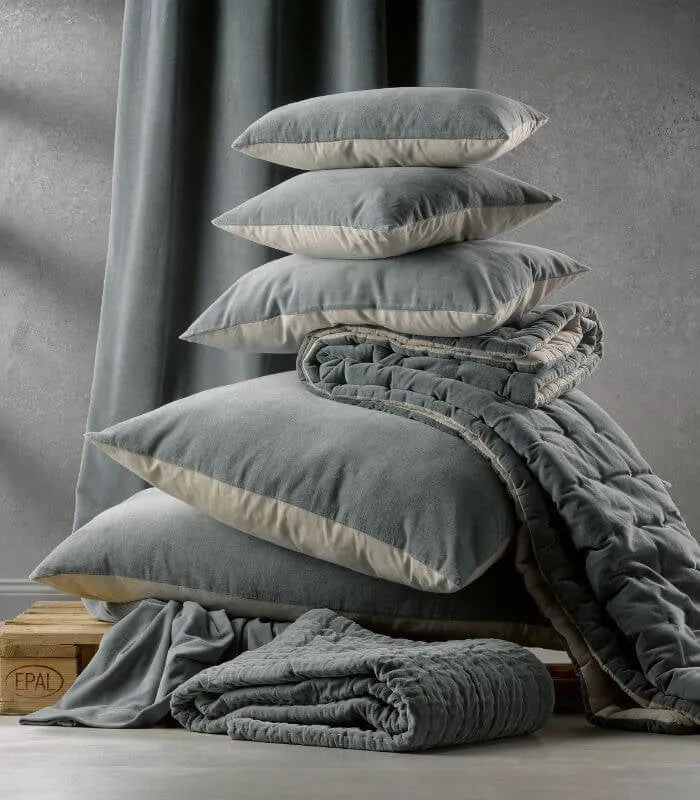 Coussin en Velours ELISE Perle - Choix de Tailles