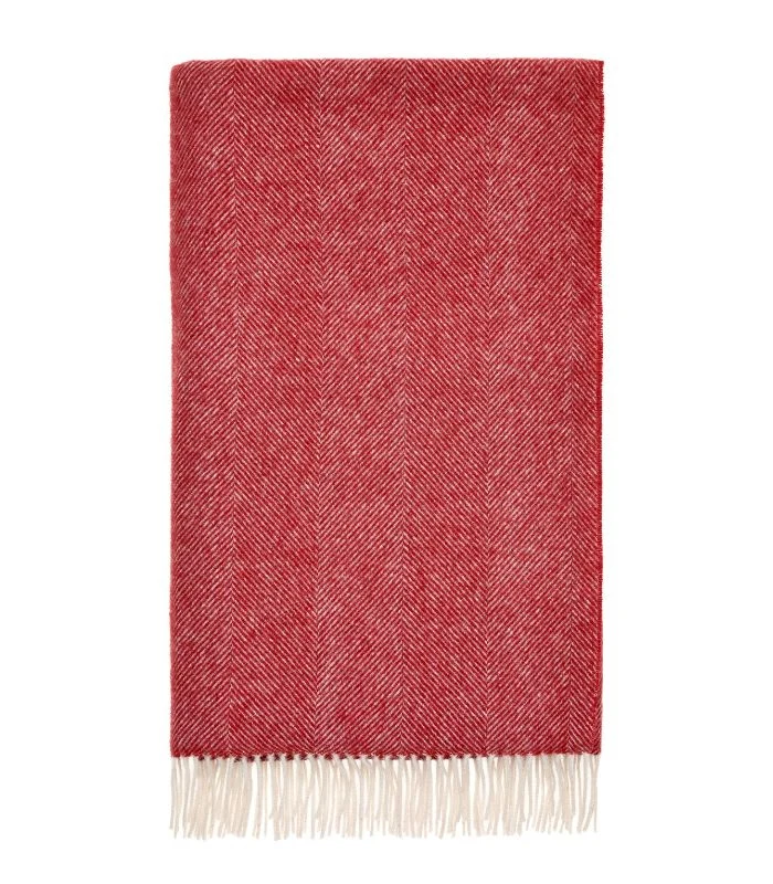 Plaid Laine Chevrons Rouge 140X185 cm