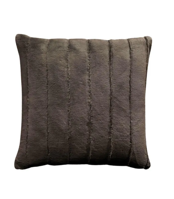 Coussin Fausse Fourrure Ours Brun 45 X 45 cm