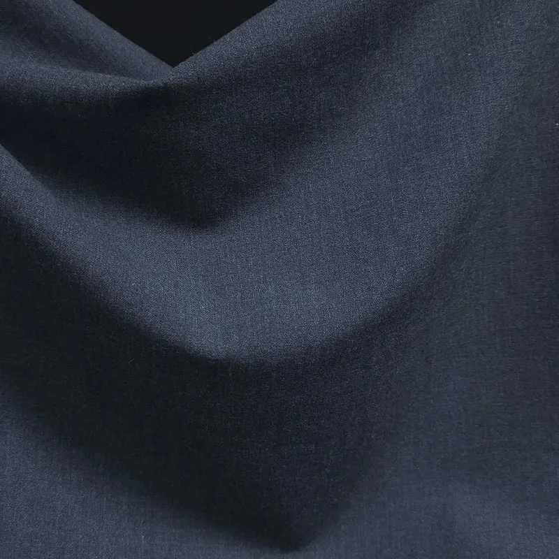 Tissu tailleur viscose & polyester | Marine | Deadstock de designer