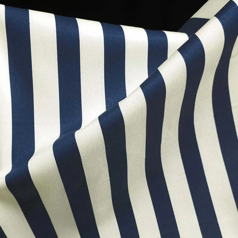 Sergé de coton japonais Sevenberry | Rayures larges