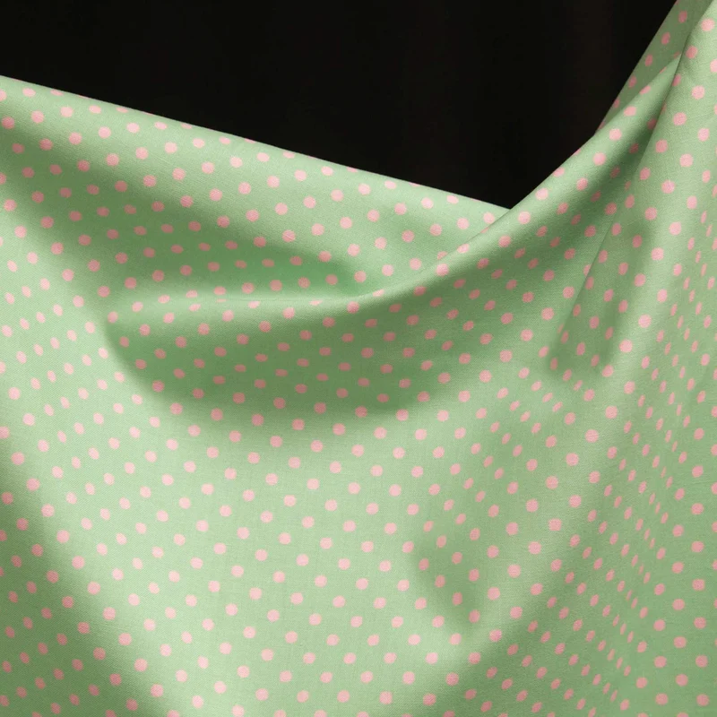 Coton japonais pour courtepointe Sevenberry | Pois verts et roses