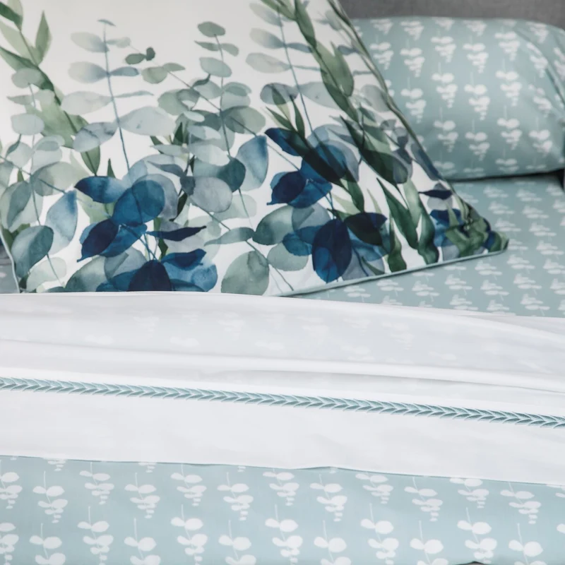 Drap plat Eucalyptus - Percale de coton