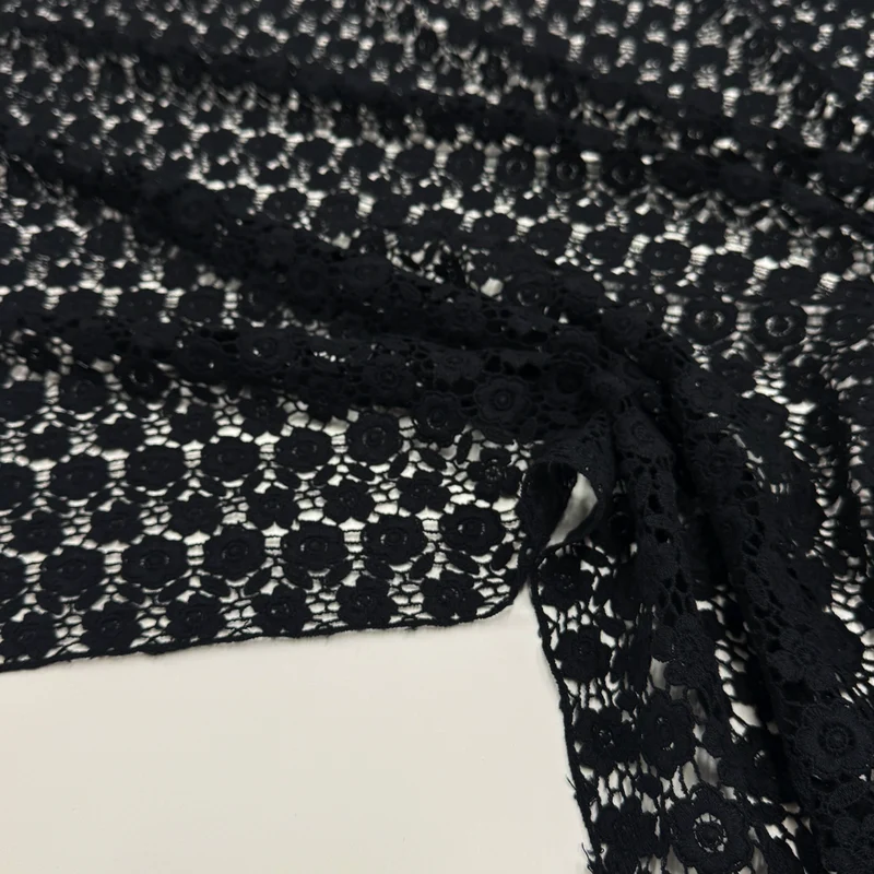 Tissu Dentelle Guipure Macramé, Coton - Prefica