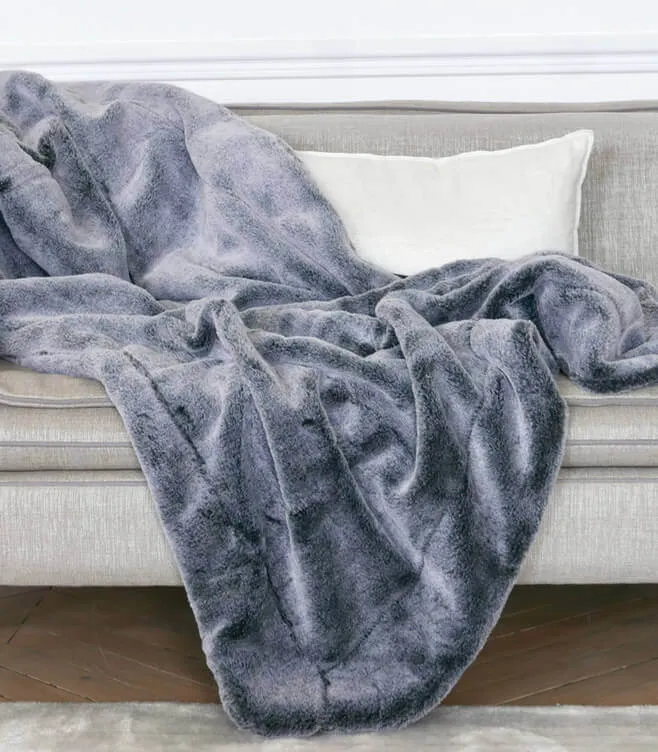 Plaid Fausse Fourrure Gris 140 X 180 cm