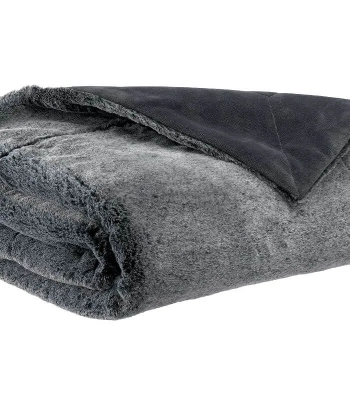 Plaid Fausse Fourrure Gris 140 X 180 cm
