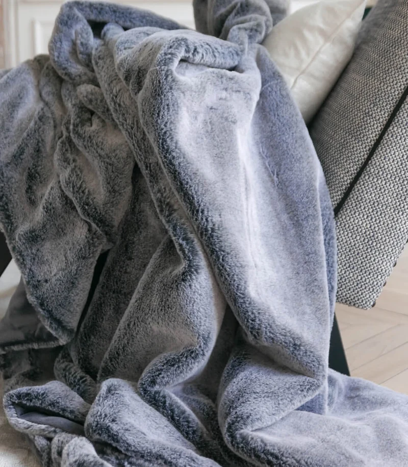 Plaid Fausse Fourrure Gris 140 X 180 cm