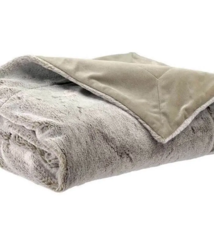 Plaid Fausse Fourrure Naturel Beige 130 X 160 cm