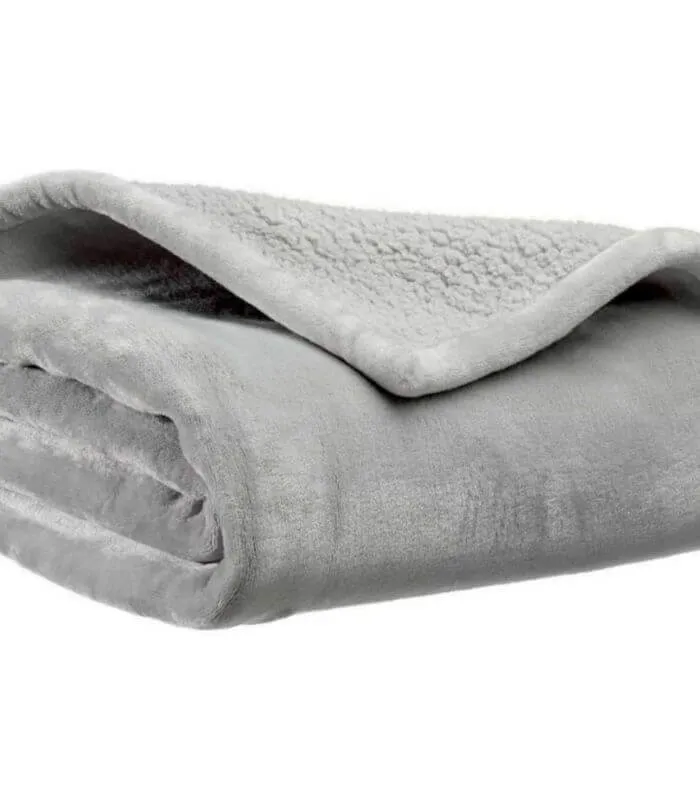 Plaid Cocooning Effet Mouton Gris - Choix de tailles