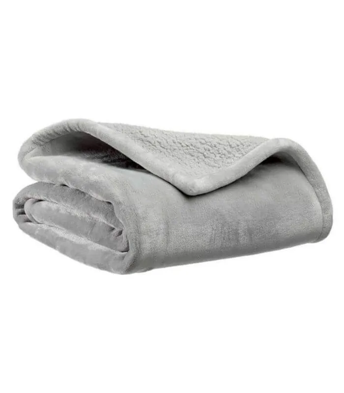 Plaid Cocooning Effet Mouton Gris - Choix de tailles