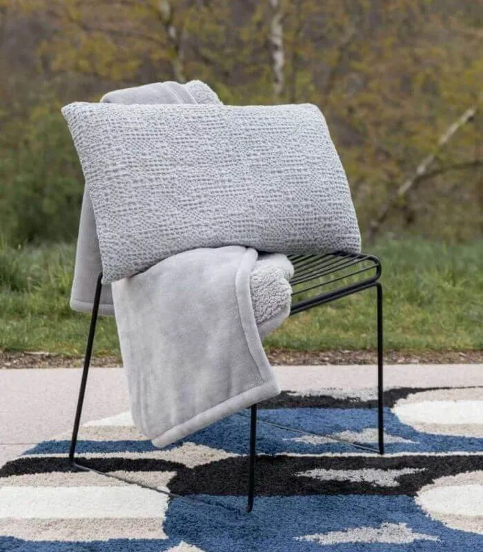Plaid Cocooning Effet Mouton Gris - Choix de tailles
