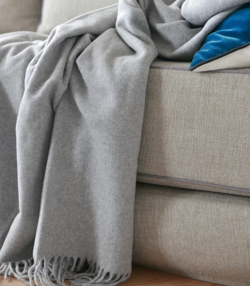 Plaid 100% Cachemire Gris 140 X 210 cm