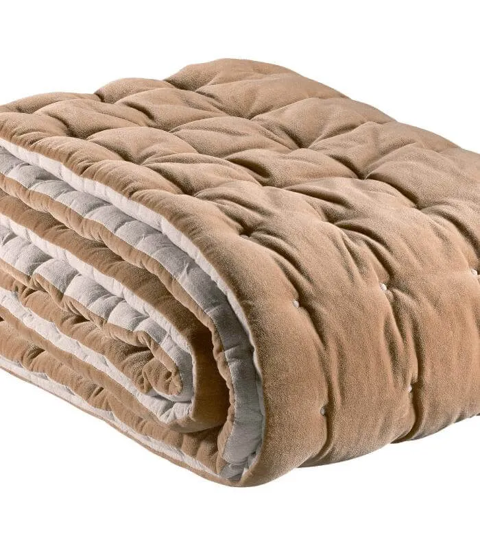 Chemin de lit Velours ELISE Camel 90 X 240 cm