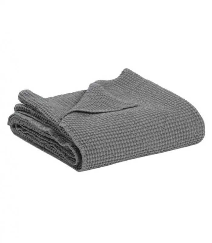 Jeté de canapé/ Couvre-lit 100% coton MAIA Gris Foncé
