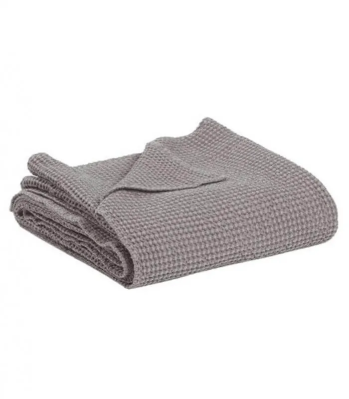 Jeté de canapé/ Couvre-lit 100% coton MAIA Gris Orage