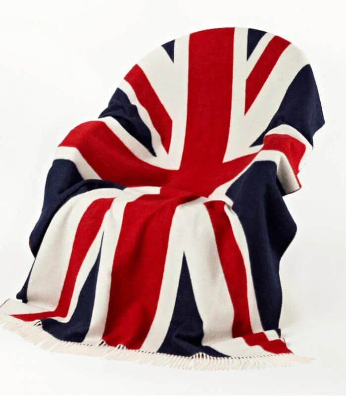 Plaid Laine Mérinos Union Jack 130 X 200 cm