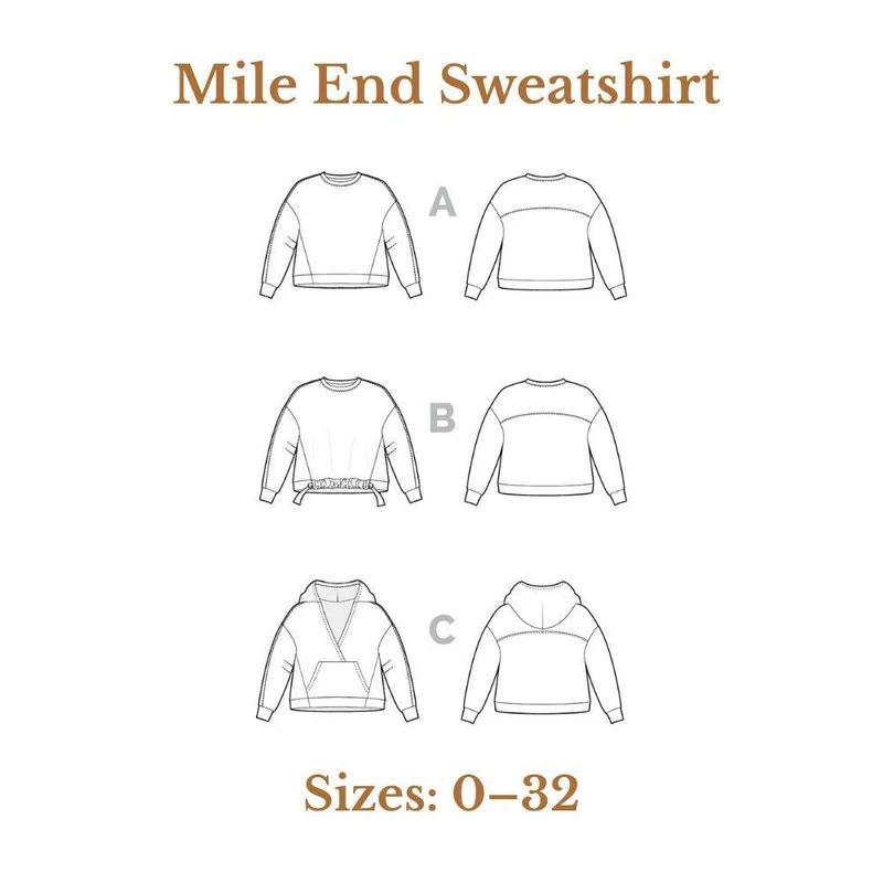 PATRON DE COUTURE PDF | Sweatshirt Mile End | Closet Core | BILINGUE (FR / EN)