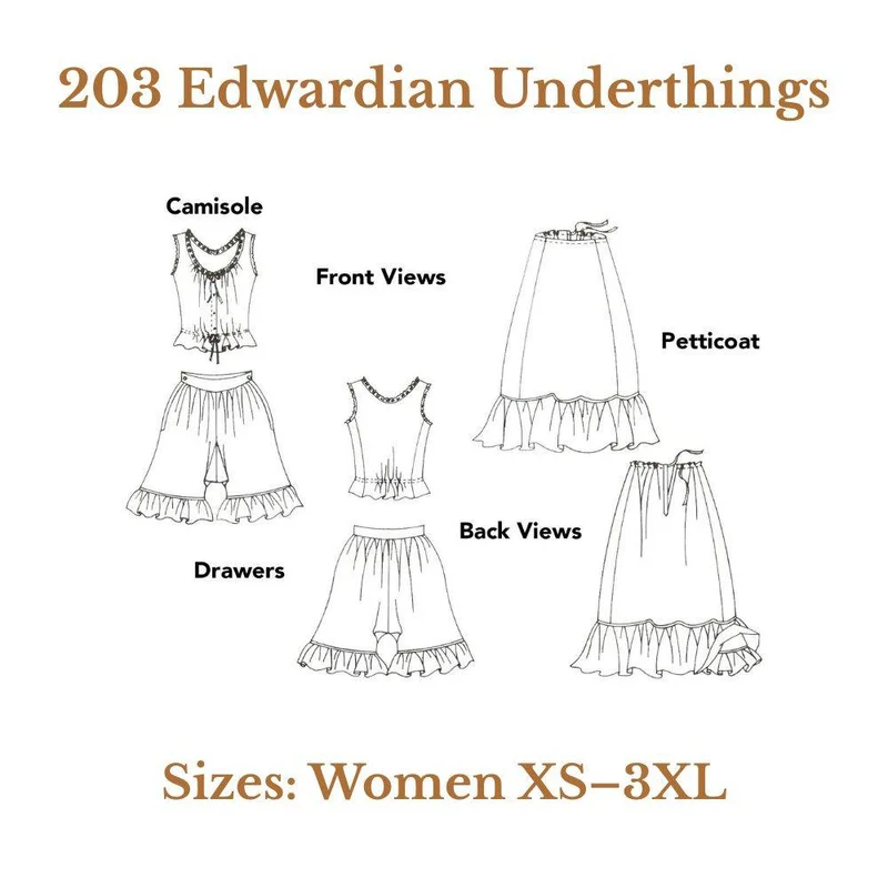 PATRON DE COUTURE PDF | 203 Sous-vêtements édouardiens | Folkwear