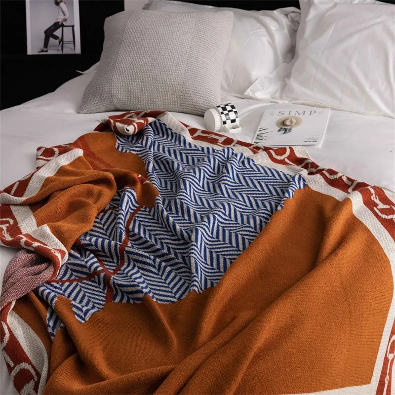 Plaid Doux Tissé Cheval Orange 130*160 cm
