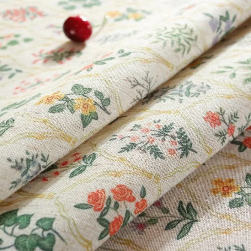 Nappe Table Rectangulaire Plantes en Lin Coton