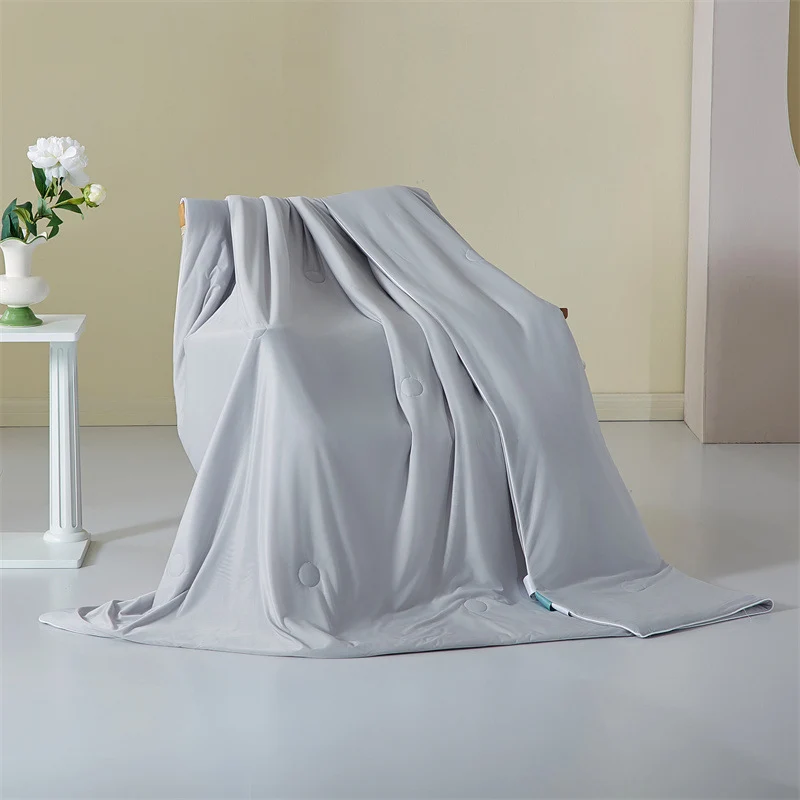Couverture d'été Rafraîchissante À Double Face Gris