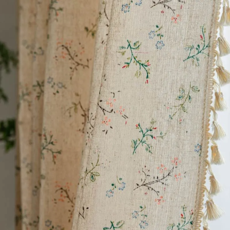 Rideau Floraux Vintage Tamisant 140 x H240 cm