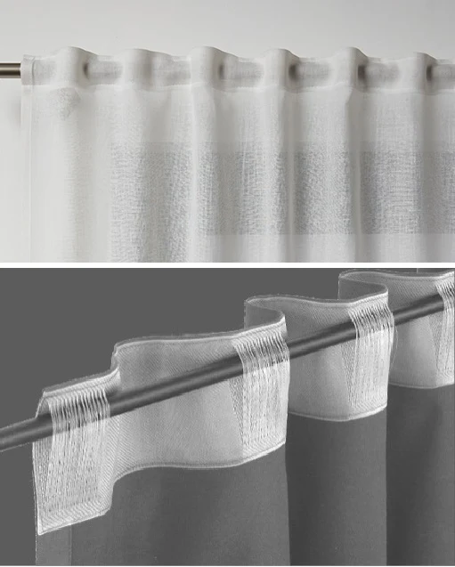 Rideauvoile boutique rideau fronceur effet vague couture haut de rideau sur mesure